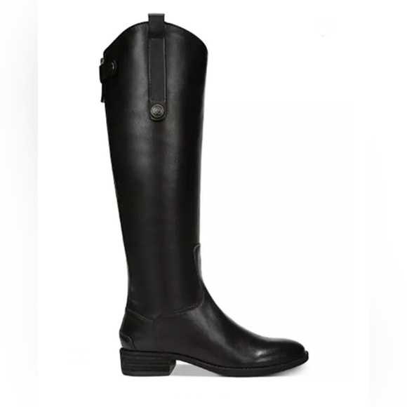 Sam Edelman $200 Penny Knee High Riding Black Leather Riding Boots Size 5 NWT - Picture 1 of 11